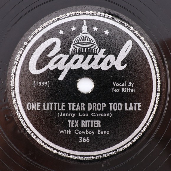 Tex Ritter, Ninety-Nine Years Is A Long Time/One Little Tear Drop, 78 rpm Record - Picture 1 of 6